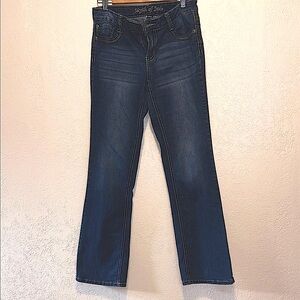 Myth of Jade dark denim topstitch jeans Sz 8
